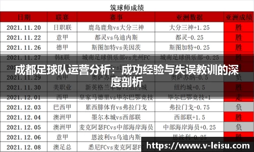 成都足球队运营分析：成功经验与失误教训的深度剖析