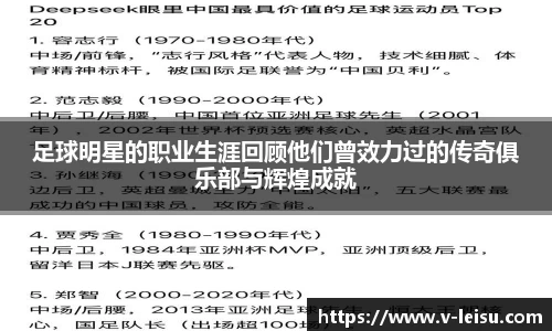 足球明星的职业生涯回顾他们曾效力过的传奇俱乐部与辉煌成就